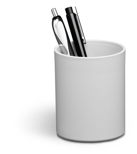 Pencil case ECO, light gray, round 80 mm, height 100 mm, Durable, Blue Angel