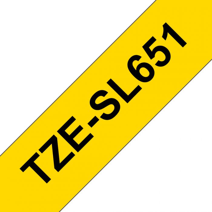 Kleepkirjalint Brother TZE-SL651 kollane, must tekst, laius 24mm, pikkus 8m