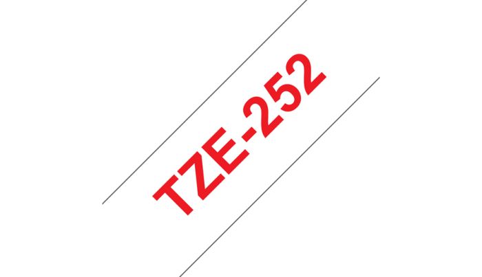 Kleepkirjalint Brother TZE-252 valge, punane tekst, laius 24mm