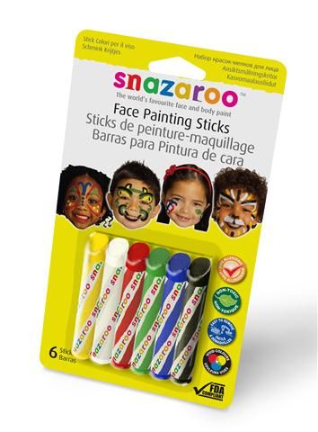 Set of face paint sticks 6pcs. Unisex, Snazaroo