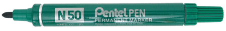 Marker Pentel N50 roheline, ümar ots, 4,3mm, metallkorpusega,veekindel