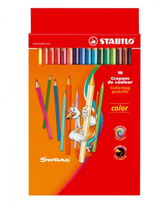 Coloring pencil Stabilo Swano, wallet of 18