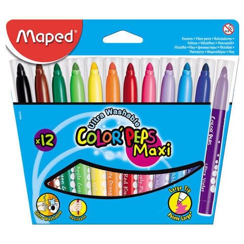 Felt pens Color Peps Jumbo 12colour, Maped