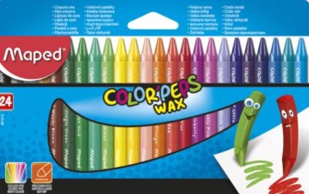 Colour Crayons Wax Color Peps 24colour, Maped