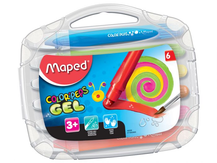 Geelkriit Color Peps 6 värvi plastkarbis, Maped