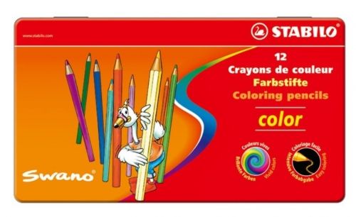 Coloring pencil Stabilo Swano, metal box of 12