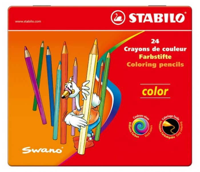 Coloring pencil Stabilo Swano. metal box of 24