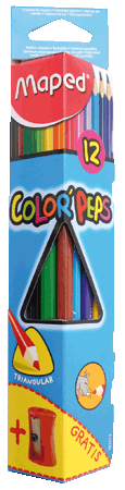 Värvipliiats Color Peps 12 värvi +teritaja, Maped