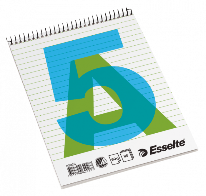 Spiral Pad A5 Ruled 80sh Top spiral Esselte
