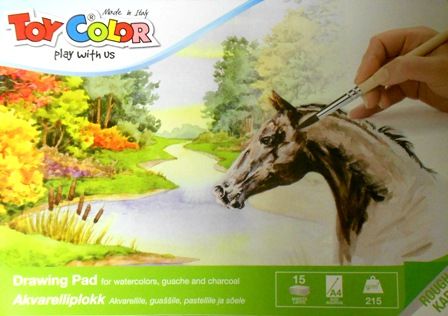 Watercolour pad A4 15sh. 215g, Toy Color