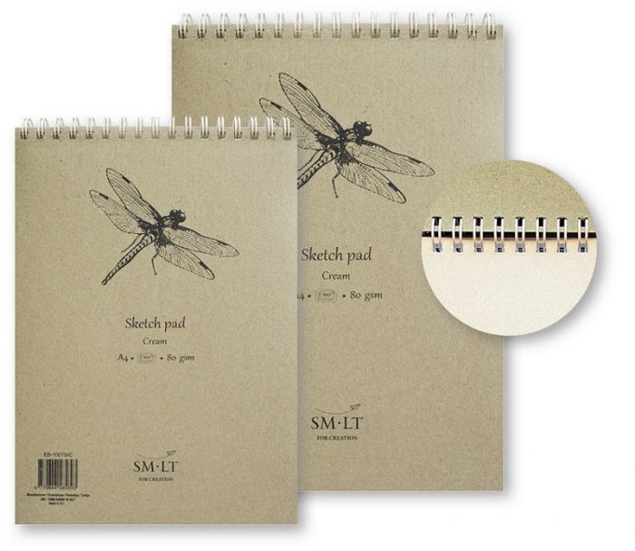 Drawing block A5 80gsm, 70 sheets, spiral bound, recycled, SMLT
