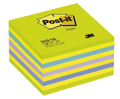 Post-it Notes Cube, Blue and Green, 76 mm x 76 mm, 450 Sheets