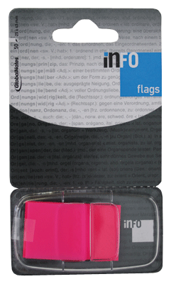 Bookmark INFO pink 25x43mm, 1x50,