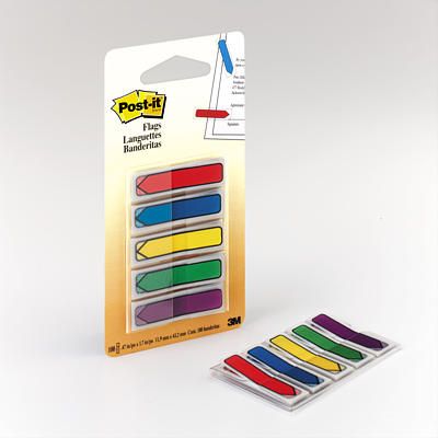Post-it Index Arrow Flags, PP, 11.9 mm x 43.2 mm, 5 Assorted Colours x 20 pcs