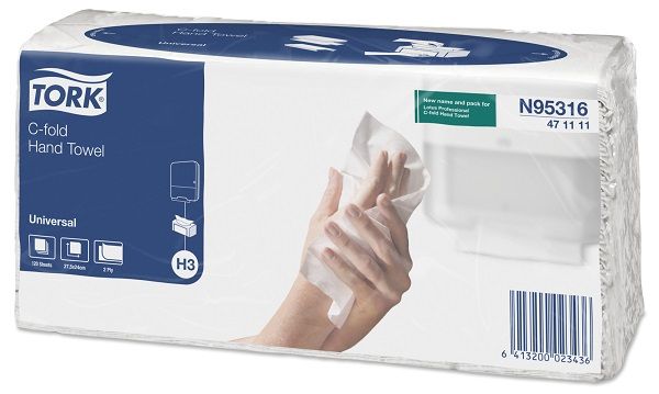 Lehträtik Tork H3 natural C-fold  2-kihiline 120 lehte/kiles  (lehe mõõt 24x27,5cm)