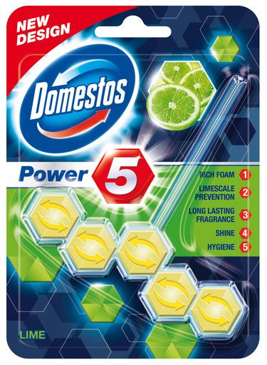 WC värskendaja pallidega Domestos Power 5 Lime 55g