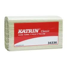 Napkin Katrin Classic C-leaflet 2, yellow, 100 sheets / pack (sheet 24x33cm)