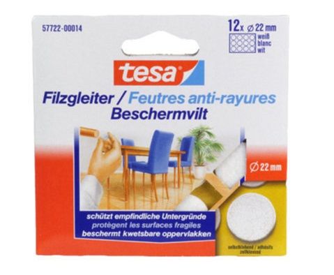 Round felt padding Tesa 22mm white 12pcs