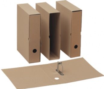 Archive covers A4 with 7cm clip + box, brown, cardboard 600g, SMLT