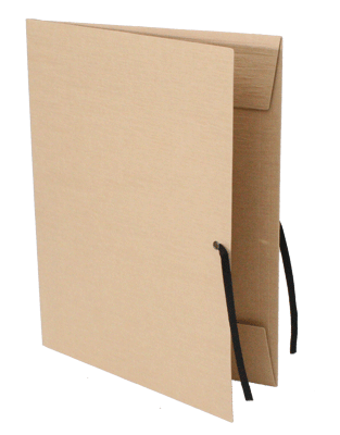 Cardboard folder A3 with ribbons - Cork