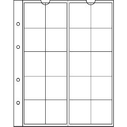 Tab for coins 20x d 34mm NUMIS 34 338571, 5 sheets per pack, white background, Leuchtturm