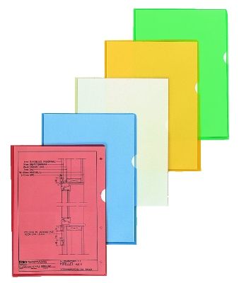 Folder A4 L-type, 105mic, yellow, embossed, pack of 10 pcs, Esselte