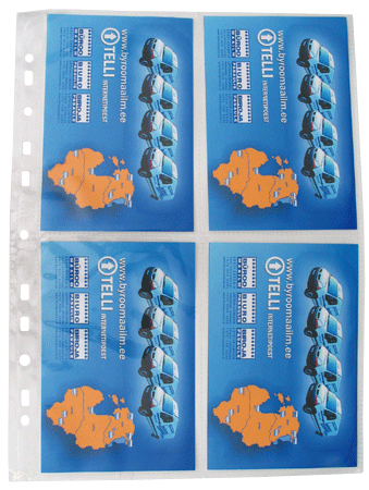Punched pocket for photos A4, 100 mic, glossy, for 8 photos 10x15 cm, pack of 10 pcs, Bantex