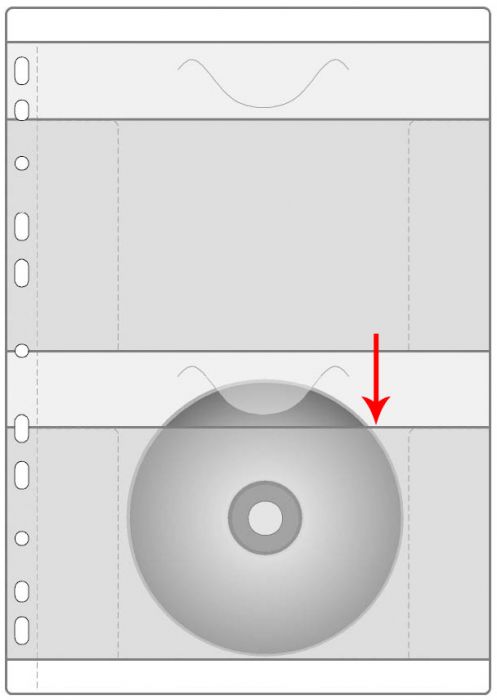 Kiletasku A4 köidetav 2-le CD-le, Prolexplast (1leht)
