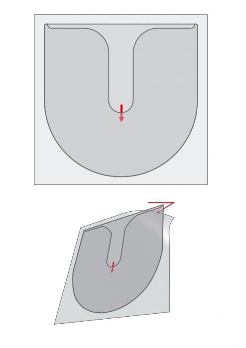 Self-adhesive film pocket, for one DVD / CD, 2 pcs per sheet, 1 sheet pocket 13x13cm without flap