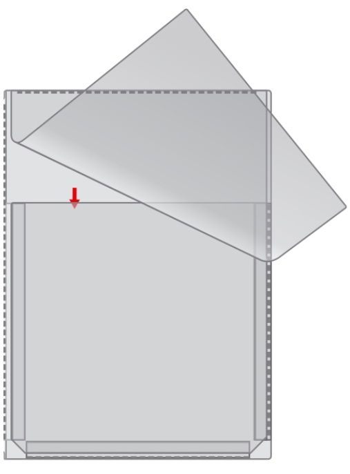 Self-adhesive film pocket A4, with kangaroo and flap