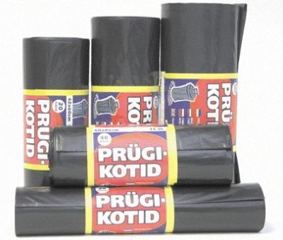 Prügikott 350l  must (1200*1500), 50my, 5tk/rullis