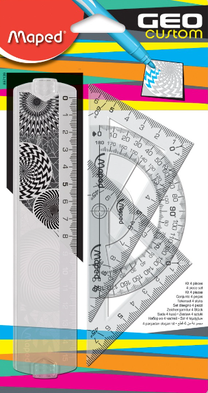 Joonlaud Maped  15cm+mall 10cm+ kolmnurk 15cm, Pixel Party Twist Flex, Maped