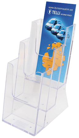 Leaflet stand, 3 pockets EX16 3xA6, on the table