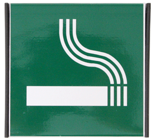 Indicating label 1.24 PLACE OF SMOKING -93x93mm / anode. alum.