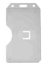 Card holder for 3 cards, vertical, transparent (for 1 card on one side, for 2 cards on the other)
