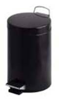 Trash can with pedal 5L / plastic content / ZWARTblack color, K-28.3cm, D-20.3cm