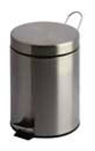 Trash can with pedal 12L / plastic content / RVS stainless, K-40cm, D-24,8cm