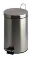 Prügikast pedaaliga 30L/ plastikust sisuga /RVS roostevaba, K-64cm,D-29,2cm