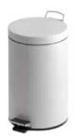 Trash can with pedal 30L / plastic content / WIT white color, K-64cm, D-29.2cm
