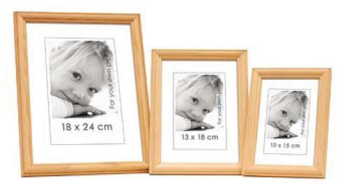 Photo frame B3 10x15, natural wood
