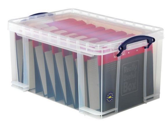Plastkast kaanega P610xL402xK315mm, 48L, käepidemed/ läbipaistev