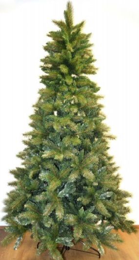 Kunstkuusk Cashmere H-210cm, pehmete okaste tippudel kastetilgad ja šampanjaläige, 1333 tippu, metalljalg