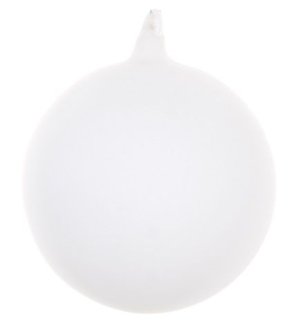 Jõulukaunistus kuusele, pall 10cm, valge klaas