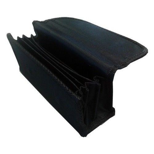 Waist bag for coin holder, textile, black, with magnetic fastening, waist belt