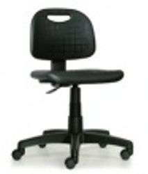 Office chair MEMPHIS, H45-57cm, with wheels / black polyurethane + black
