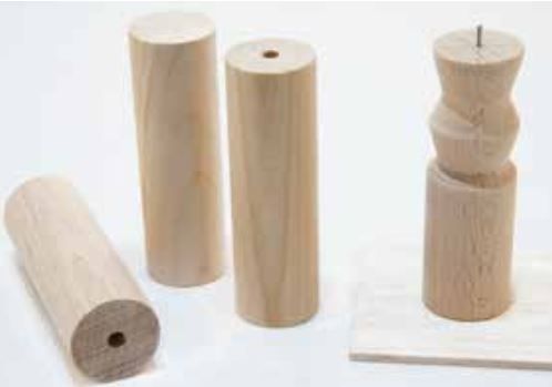 Set of wooden parts for machine tools, round blanks 30x90mm, beech, 30 pcs. in the set