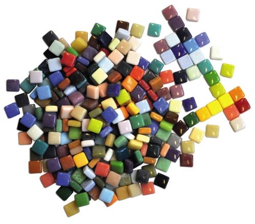 Mosaiigitükid, 10 x 10 mm, portselan ja klaas, 300 tk
