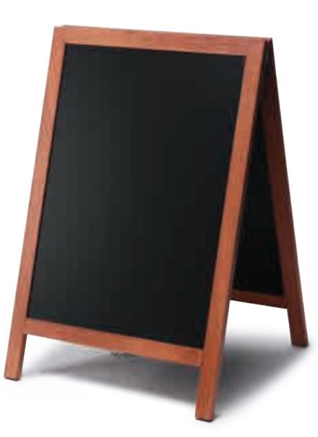 Kriiditahvel must, A-kujuline, 550x850mm/ pruun raam