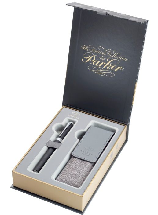 Kinkekomplekt Parker Ingenuity Premium Black CT + Pen Pouch,tindipliiats Parker5th+pinal