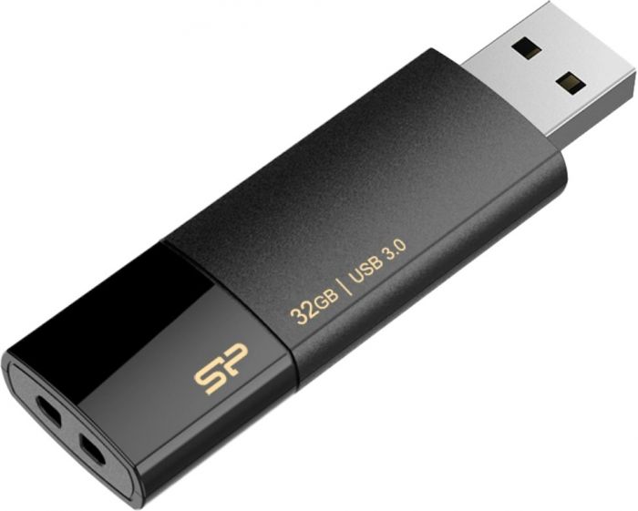 Silicon Power mälupulk 32GB Blaze B05 USB 3.0, must